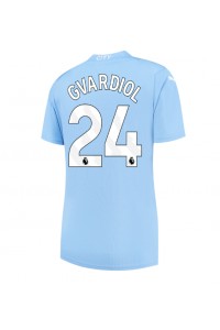 Manchester City Josko Gvardiol #24 Jalkapallovaatteet Naisten Kotipaita 2023-24 Lyhythihainen